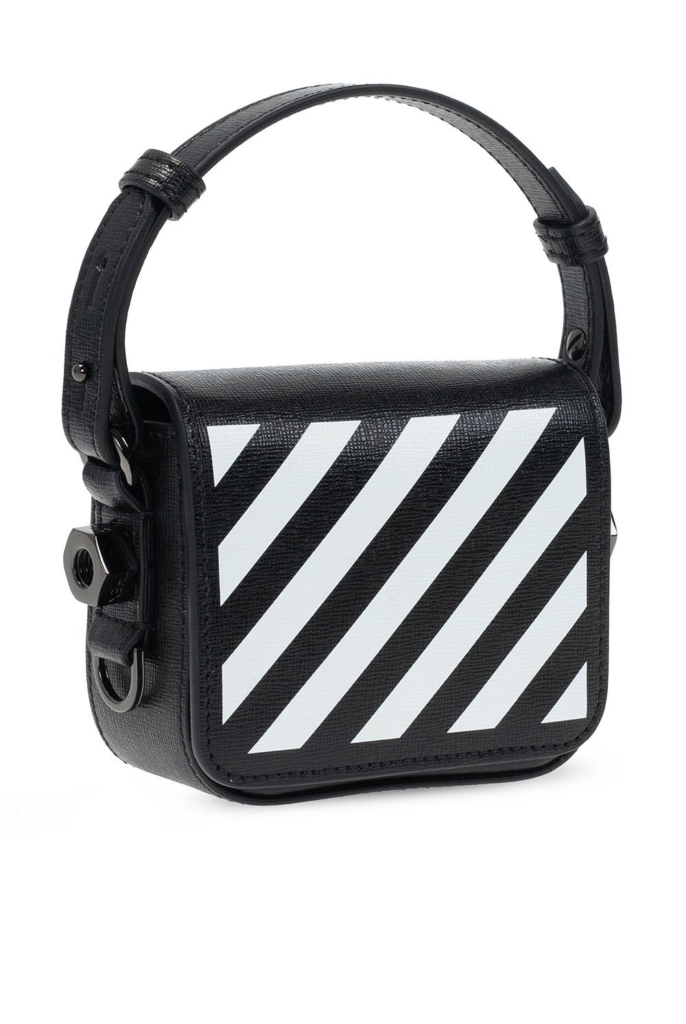 Black & white online diag baby flap bag